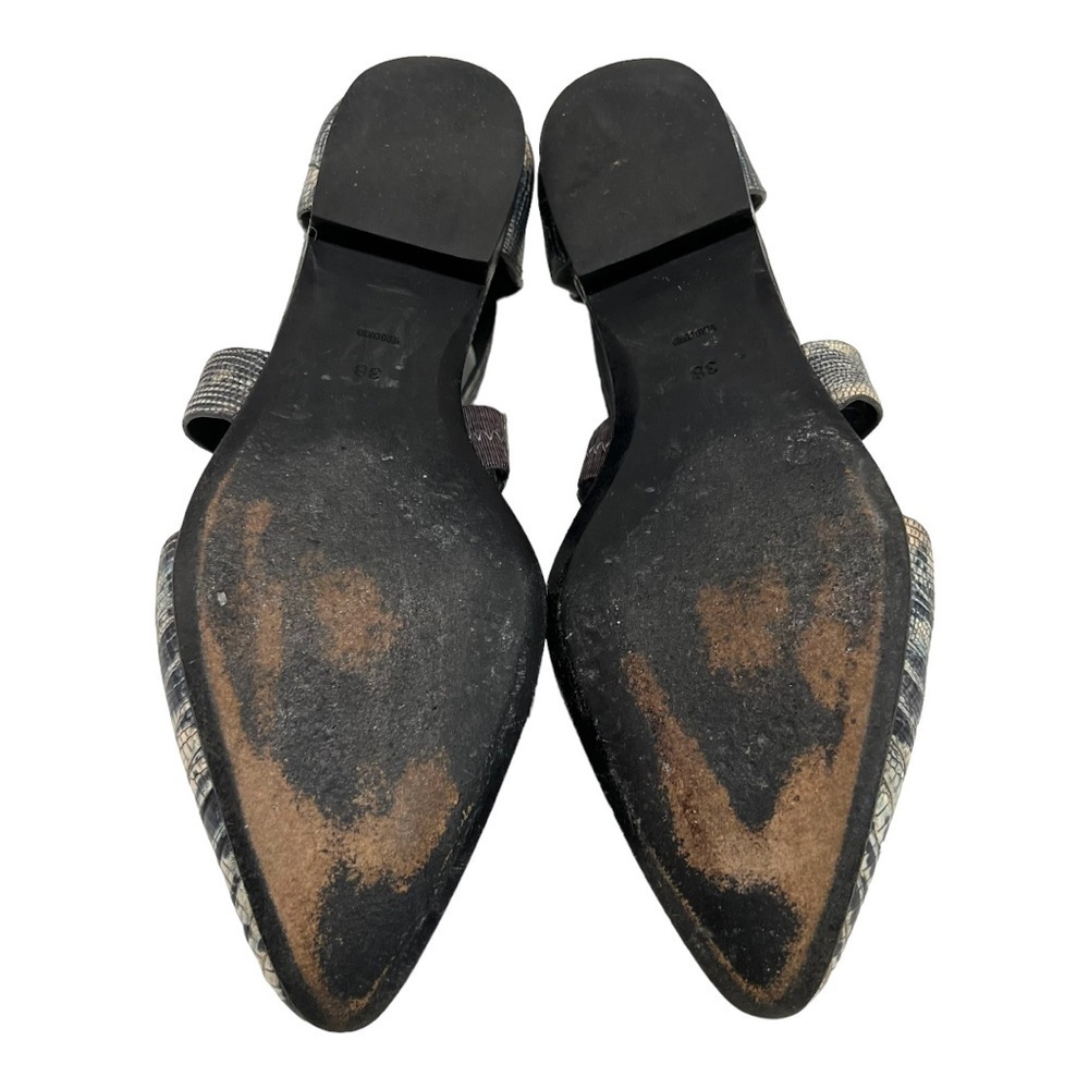 Alexander Wang Snakeskin Point Toe Strappy Snap Back Flats Women’s 38 - Picture 11 of 13